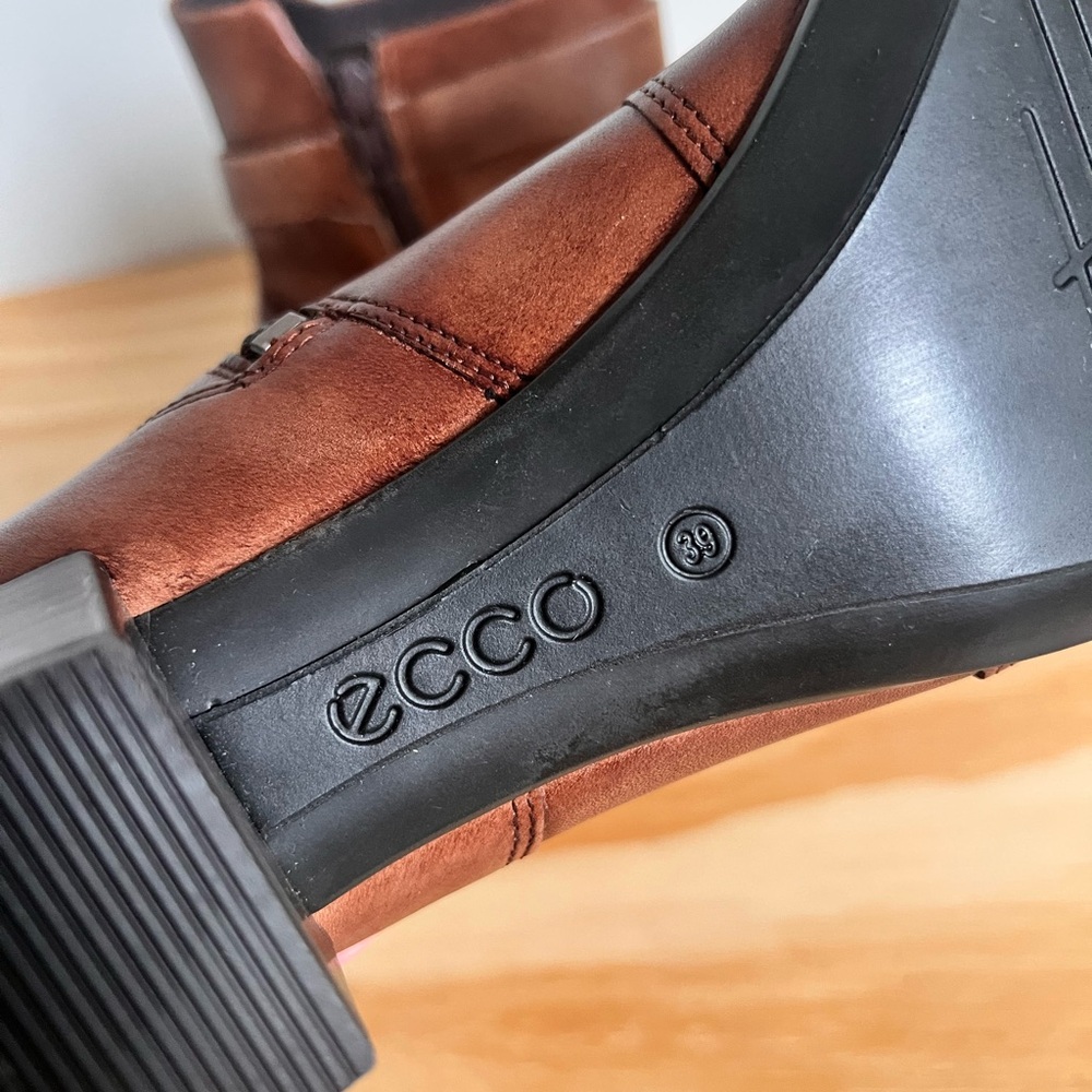 Ecco Brown Ankle Women’s Boots 100% Leather Size 8-8.5 - Picture 6 of 9